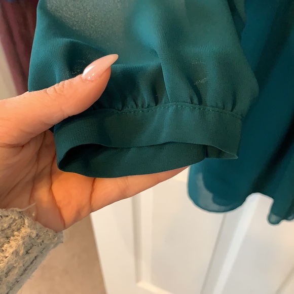 Express Forest Green Long Sleeve Dress - Picture 4 of 5